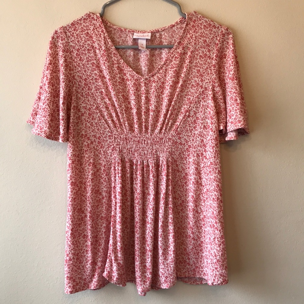 Isabel Maternity pink floral blouse